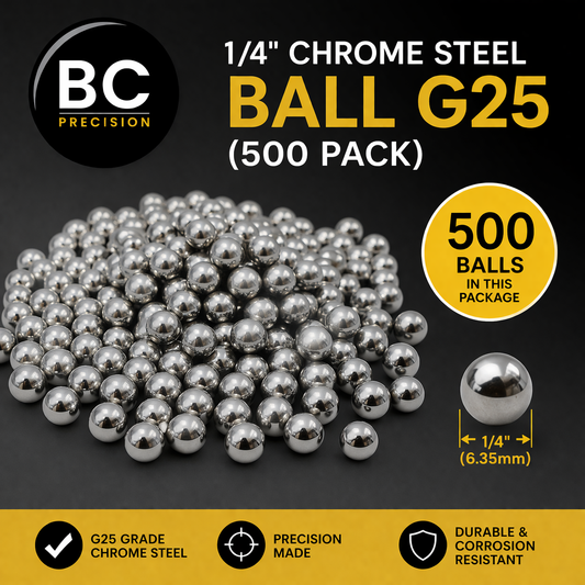 1/4" Chrome Steel Ball G25 (500 Pack)